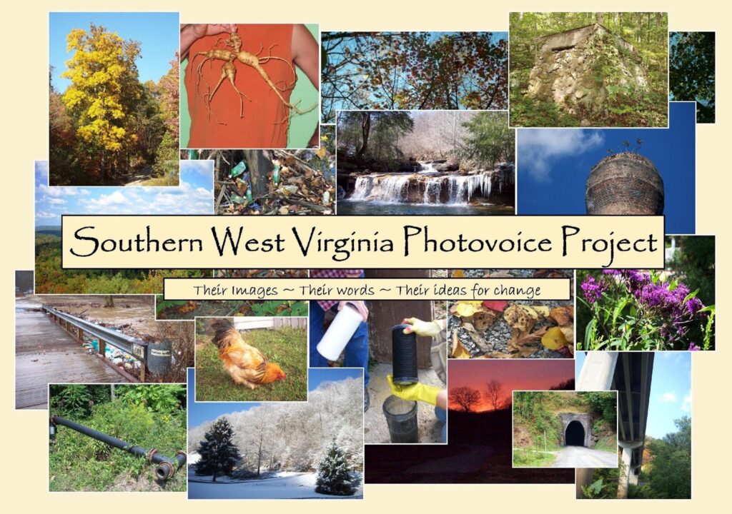 A collage of photographs showing scenes from southern West Virginia